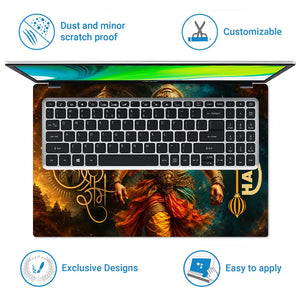 Spiritual Hindu Hanuman Strength Devotion Courage Laptop Skin - View 5