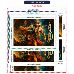 Spiritual Hindu Hanuman Strength Devotion Courage Laptop Skin - View 7