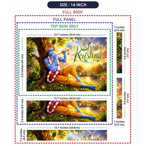 Spiritual Hindu Krishna Flute Sunrise Tree Laptop Skin - View 7