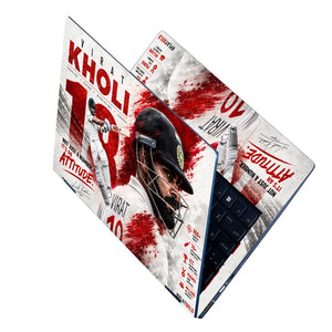 Sports Cricket Kohli Attitude Test Laptop Skin - View 2