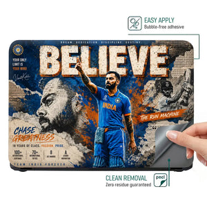 Sports Cricket Kohli Believe Laptop Skin - View 4