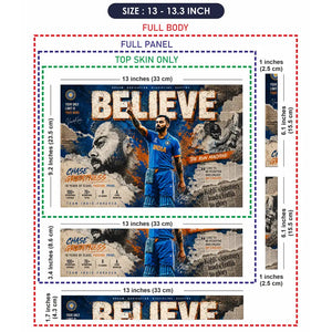 Sports Cricket Kohli Believe Laptop Skin - View 6
