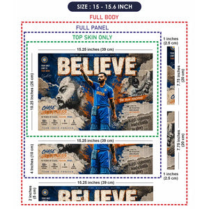 Sports Cricket Kohli Believe Laptop Skin - View 8
