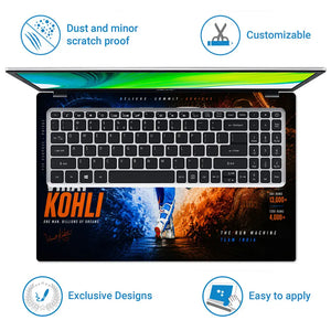 Sports Cricket Kohli Billions Of Dreams Laptop Skin - View 5