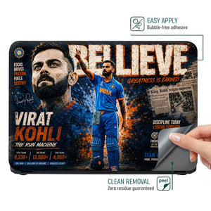 Sports Cricket Kohli Greatness Earned Laptop Skin - View 4