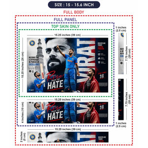 Sports Cricket Kohli Rise Above Hate Laptop Skin - View 8