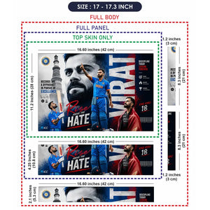 Sports Cricket Kohli Rise Above Hate Laptop Skin - View 9