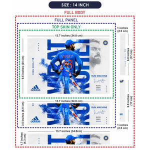 Sports Cricket Kohli Run Machine Back Laptop Skin - View 7