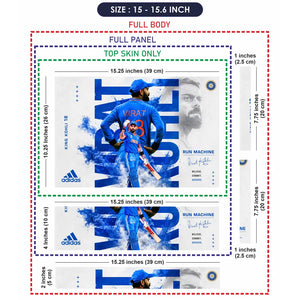 Sports Cricket Kohli Run Machine Back Laptop Skin - View 8