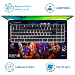 Sports Cricket Kohli T20 World Cup Laptop Skin - View 5