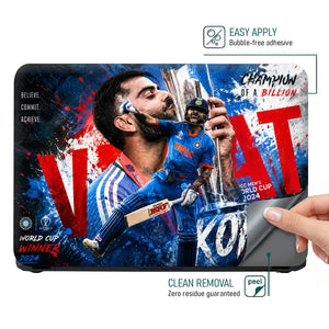 Sports Cricket Kohli World Cup 2024 Laptop Skin - View 4