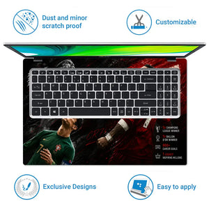 Sports Football Ronaldo Legend Leader Laptop Skin - View 5
