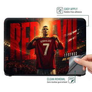 Sports Ronaldo Red Devil Jersey 7 Laptop Skin - View 4
