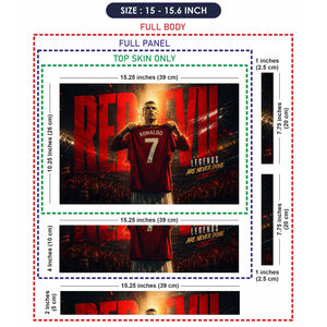Sports Ronaldo Red Devil Jersey 7 Laptop Skin - View 8