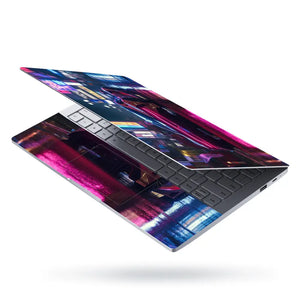 Sports Supercar in Night the City Laptop Skin - View 3