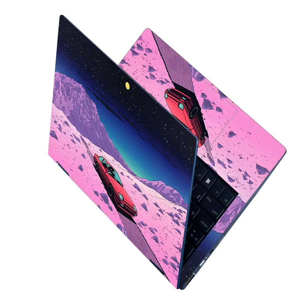 Starry Desert Adventure On Classic Car Laptop Skin - View 2