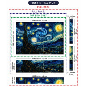 Starry Night Van Gogh Village Laptop Skin - View 9