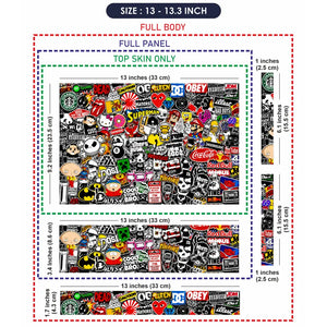 Sticker Bomb Pop Culture Collage Laptop Skin - View 6