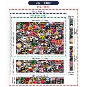 Sticker Bomb Pop Culture Collage Laptop Skin - View 7