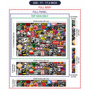 Sticker Bomb Pop Culture Collage Laptop Skin - View 9