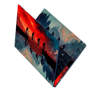 Stranger Things Bicycle Adventure Dark Mood Laptop Skin - View 2