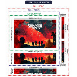 Stranger Things Retro Adventure Scene Laptop Skin - View 8