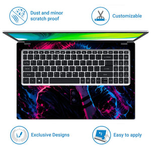 Sukuna Pink Blue Splash Laptop Skin - View 5