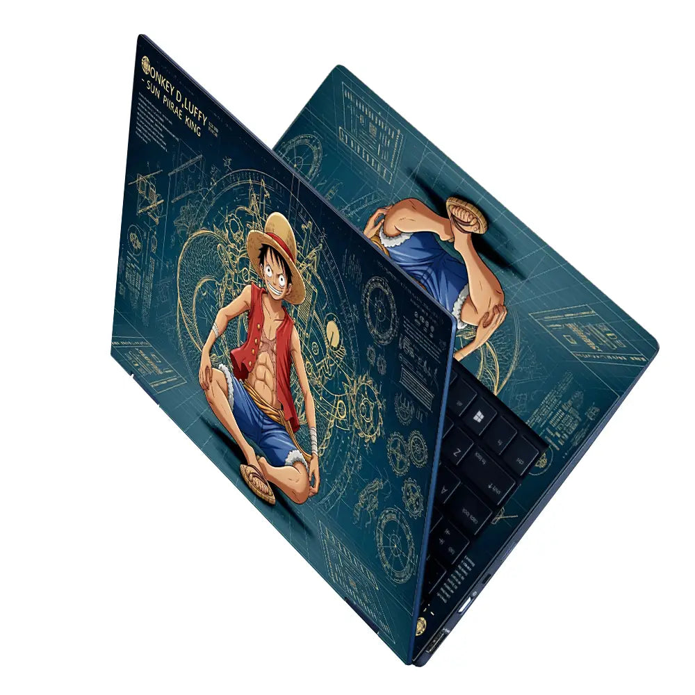 Tech-inspired Anime Pirate Character Laptop Skin - View 2