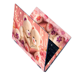Teddy Bears Reading Book Pink Laptop Skin - View 2