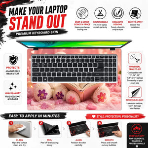 Teddy Bears Reading Book Pink Laptop Skin - View 5