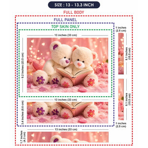 Teddy Bears Reading Book Pink Laptop Skin - View 6