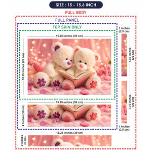 Teddy Bears Reading Book Pink Laptop Skin - View 8