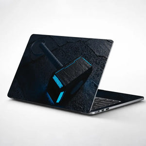 Thor Blue Neon Hammer Laptop Skin - View 1