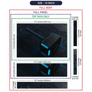 Thor Blue Neon Hammer Laptop Skin - View 7