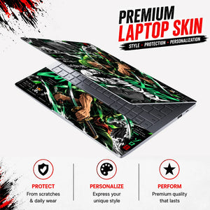 Three-Sword Style Roronoa Zoro Poster Laptop Skin - View 3