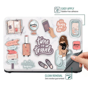 Time to Travel Girl Camera Laptop Skin - View 4