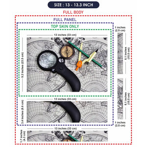 Tools for Travel on World Map Laptop Skin - View 6