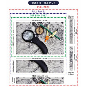 Tools for Travel on World Map Laptop Skin - View 8