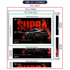 Toyota Supra GR Black Red Laptop Skin - View 9