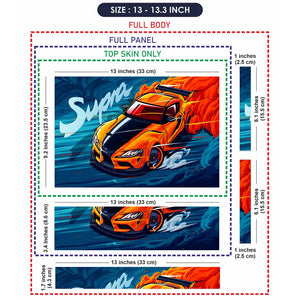 Toyota Supra Orange BlueFlames Laptop Skin - View 6