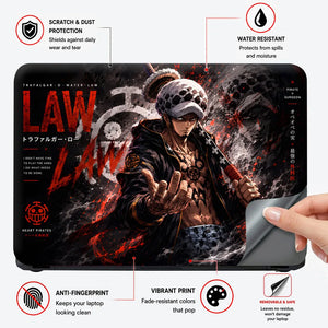 Trafalgar Law Ope Ope Text Laptop Skin - View 4