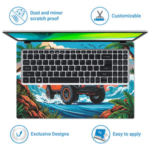 Tropical Jeep Safari Laptop Skin - View 5