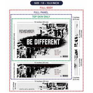 Typography Be Different Be Yourself Laptop Skin - View 6