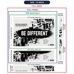 Typography Be Different Be Yourself Laptop Skin - View 7
