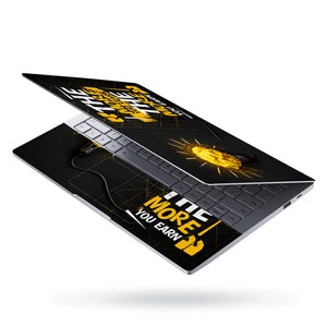 Typography Learn More Earn More Bulb Laptop Skin - View 3