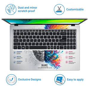 Typography Left Brain Right Brain Laptop Skin - View 5