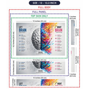 Typography Left Brain Right Brain Laptop Skin - View 6