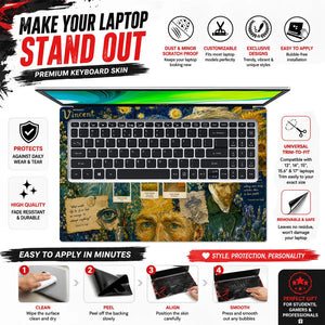 Van Gogh Starry Night Collage Laptop Skin - View 5