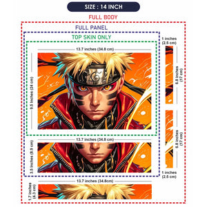 Vibrant Anime Ninja With Fiery Background Laptop Skin - View 7