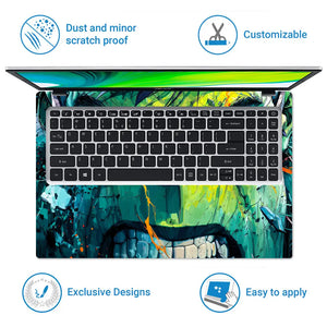 Vibrant Comic Style Hulk Portrait Laptop Skin - View 5